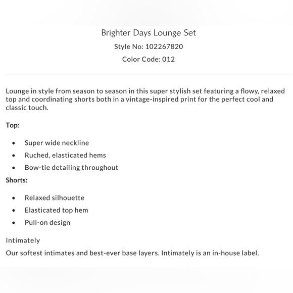 NWT Free People XS Intimately Brighter Days Lounge Set in Almond Combo Cream Pjs - Picture 5 of 6